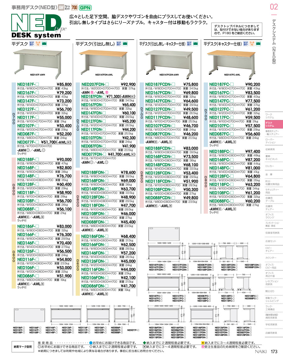 ナイキ 平デスク NED148FC-AWL-
