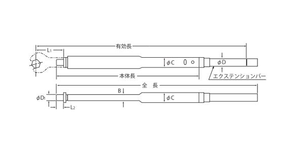 カノン ヘッド交換式プリセット形トルクレンチ N-LCK形 (N1000LCK)