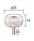 積層ソフトバフ （軸径3mm） 53717外形図