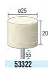 フェルトバフ 軸径3mm（ハード） 円柱タイプ:16,000min-1外形図