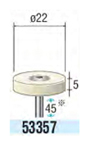 フェルトバフ 軸径3mm（ハード） ホイールタイプ:20,000min-1外形図