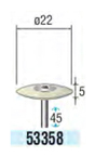 フェルトバフ 軸径3mm（ハード） そろばん形タイプ:20,000min-1外形図