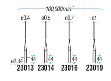 超硬カッター 精密彫刻用 （ 軸径2.34mm） 規格表01