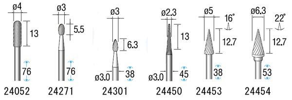 超硬カッター（軸径シャンク3mm） 規格表05