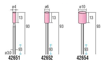 軸付砥石（パック品） 4265タイプ 外形図