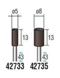 軸付砥石（シャンク軸径3mm・6mm） 軸径:φ3.0/427タイプ外形図