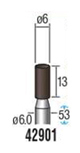 軸付砥石（シャンク軸径3mm・6mm） 軸径:φ6.0/429タイプ/ブラウン外形図