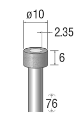 ビトリファイドダイヤモンド/CBNバー 軸径φ6.0 外形図7