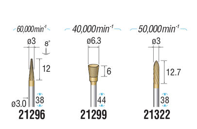 チタンコート超硬カッター 軸径Φ3.0 規格表02