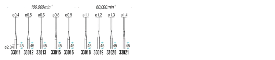 精密スチールカッター（シャンク軸径Φ2.34mm） 規格表01