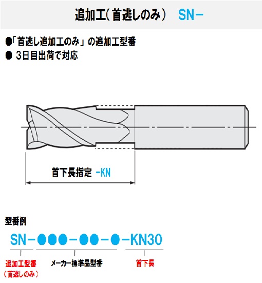 MSRS430 無限コーティング 4枚刃ラジアスエンドミル 【追加工対応品 