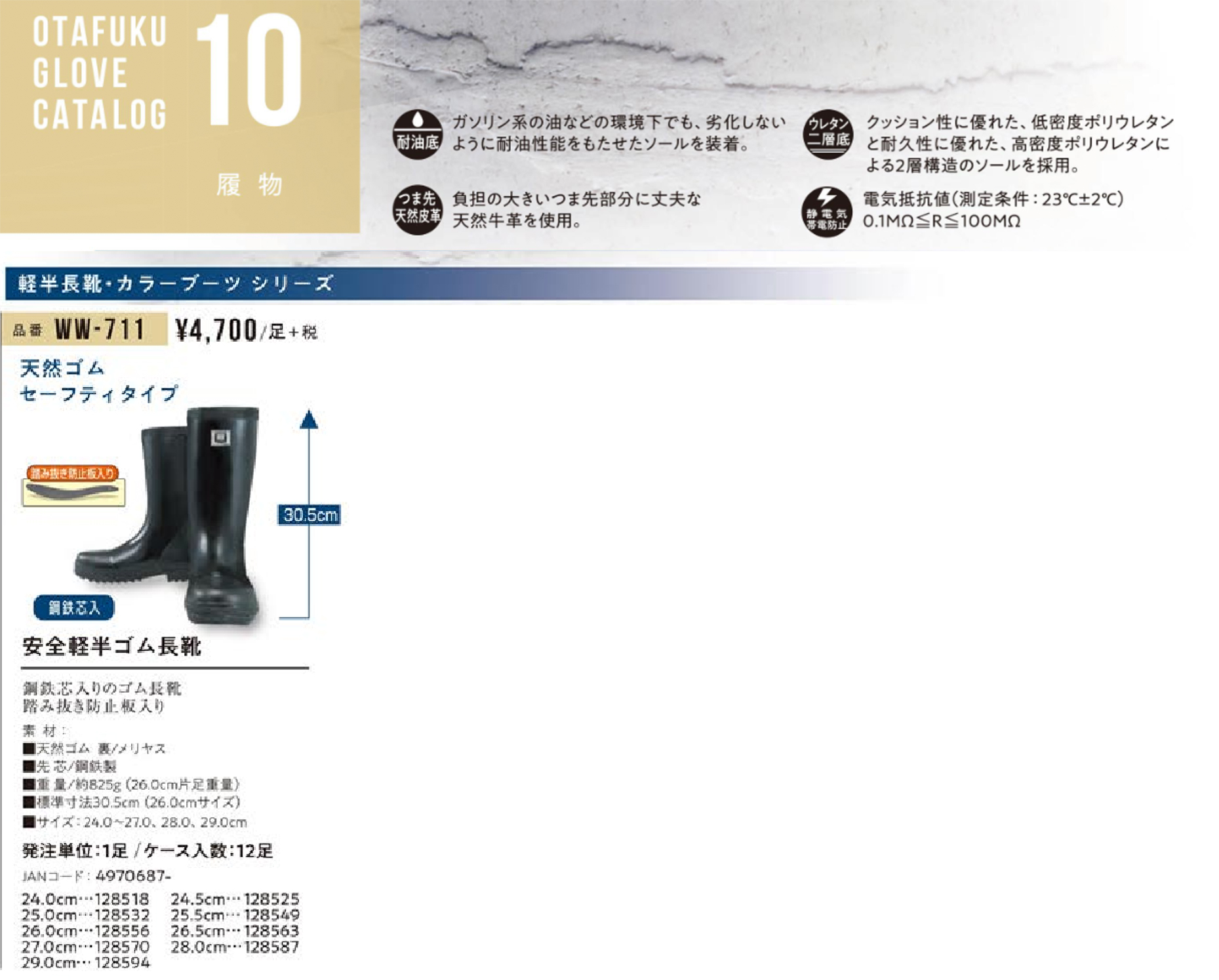 SHIBATA 安全防寒スーパークリーン長7型(白) AC040-24.5 安全長靴(JIS規格品) - 4