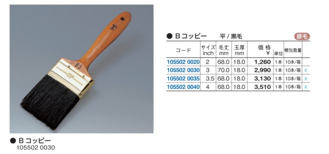 B コッピー 平 黒 3インチ | 大塚刷毛製造 | MISUMI(ミスミ)