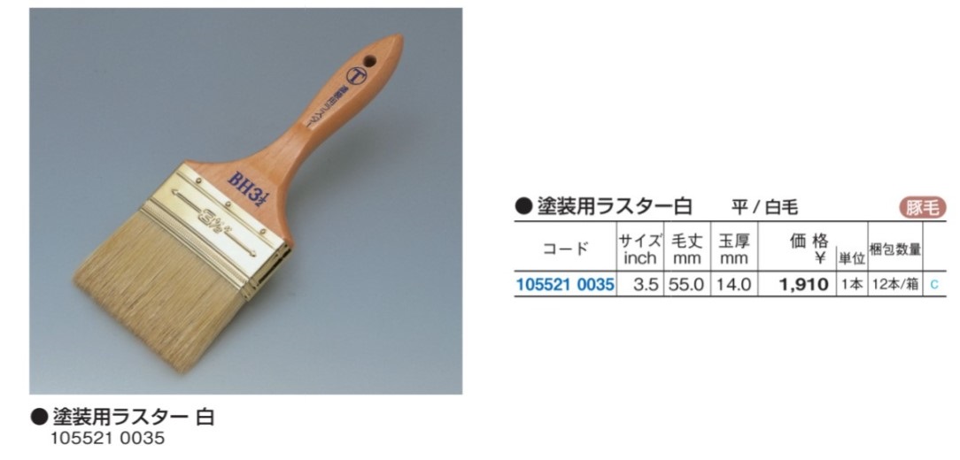 塗装用ラスター 平 白 3.5インチ | 大塚刷毛製造 | MISUMI(ミスミ)