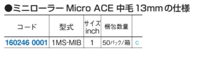 ミニローラー MICRO ACE中毛13ミリ(2ホンP) 1MS-MIB | 大塚刷毛製造