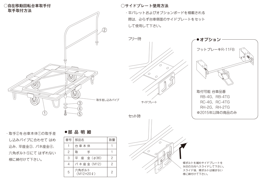 自在移動回転台車 キャスター径200mm ウレタン車（取手付） | サカエ | MISUMI-VONA【ミスミ】