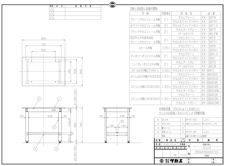 軽量作業台KKタイプ（パールホワイト） | サカエ | MISUMI-VONAミスミ