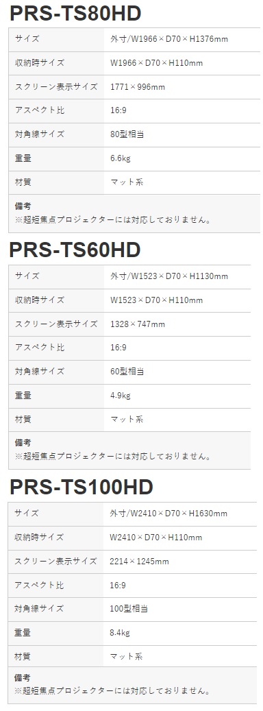 SANWA プロジェクタースクリーン(吊り下げ式)  ■▼203-1392 PRS-TS60HD  1個 - 2