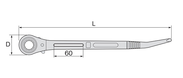 Ratcheting Box End Wrenches - Single-ended With Curved Drift Pin 