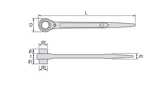 スーパー 片口ラチェットレンチ（強力型） 六角対辺寸法：５０ ( RH50T