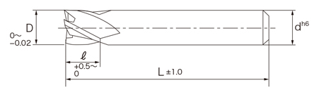 （ザ・）カットミル 自動旋盤用超硬4枚刃エンドミル 外形図-2