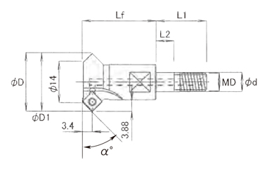 ヘッド交換式工具 IDFC20-M6 外形図