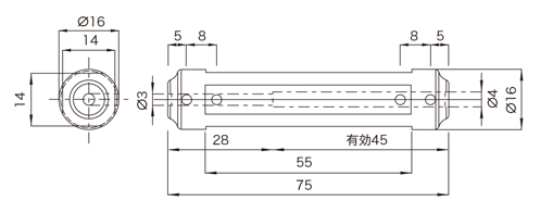 スモールバイト用スリーブMT-BS 外形図