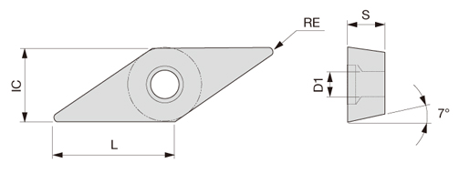 VCMT160408-TM-T9225 | タンガロイ・VCMT-TM・35°ひし形・ポジ・穴有