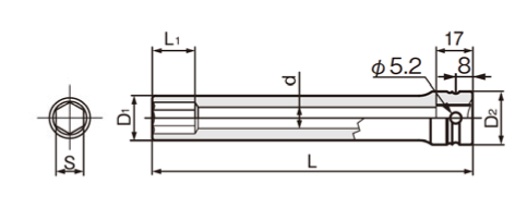 インパクト用超ロングソケット 4NV-L150 | TONE | MISUMI(ミスミ)