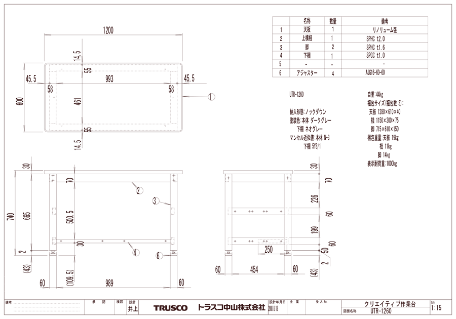 日本最大のブランド TRUSCO HAEWR型立作業台 1200X750XH885 HAEWR-1275 ﾘﾉﾘｭｰﾑﾊﾞﾘﾃﾝﾊﾞﾝ 1台
