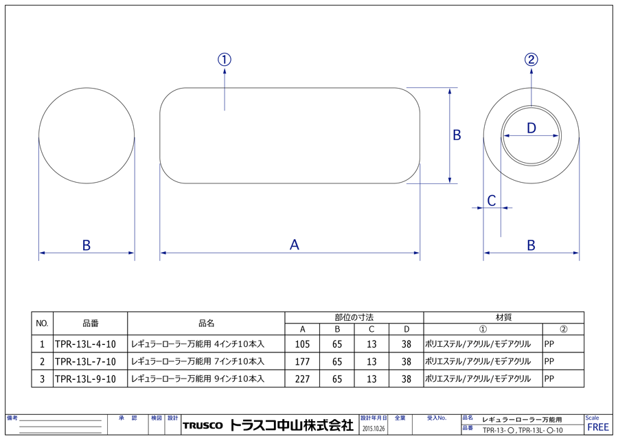 TRUSCO(トラスコ) レギュラーローラー受け皿セット万能用#9 TPR-139UZSET