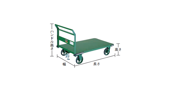 トラスコ中山 【】 【個人宅不可】 TRUSCO 鋼鉄製運搬車 ハンドル側