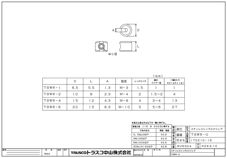 ＴＲＵＳＣＯ ステンレスカットチェーン 径6.0mm 長さ1m - 通販