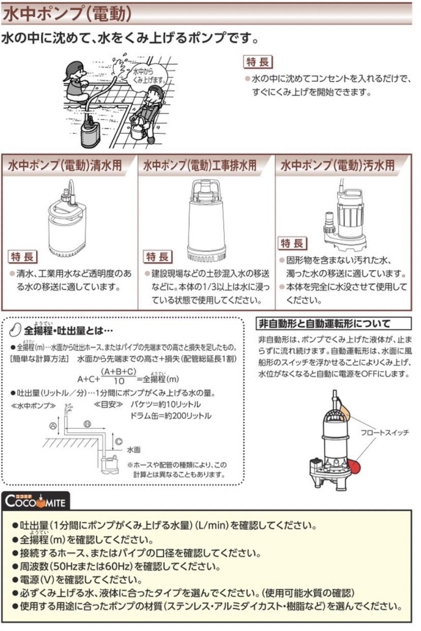 寺田 汚物混入水用水中ポンプ 非自動 50Hｚ PX400T - 1