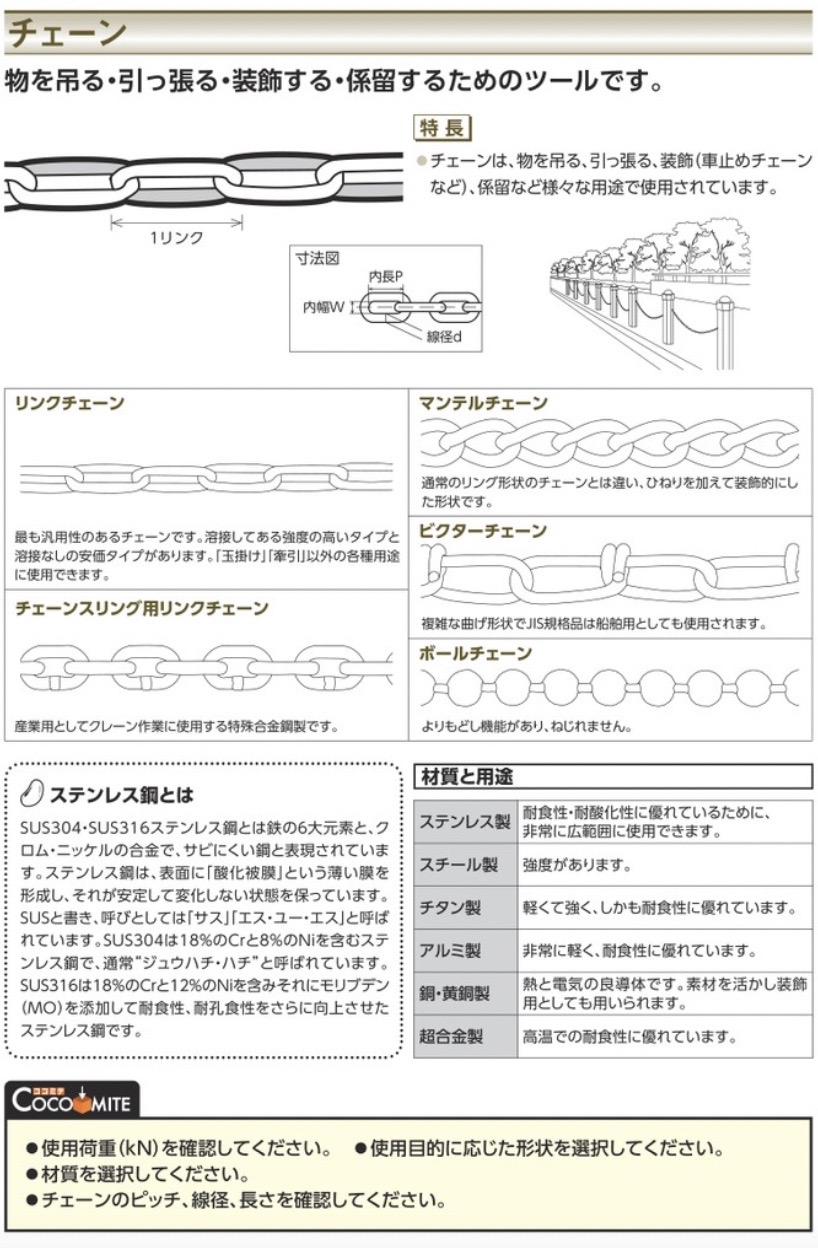 大洋 SUS リンクチェーン 5mm (定尺30m) | 大洋製器工業 | MISUMI-VONA【ミスミ】