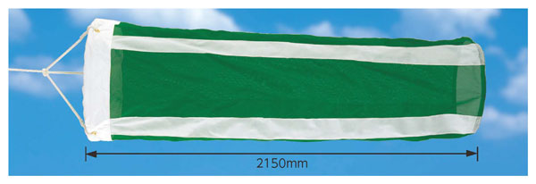 ポイント2倍 ユニット（安全標識、安全用品） ユニット 372-31 吹流し緑/白 ポリエステル 650Ф×2150mm 