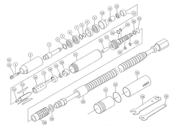 エアーマイクログラインダー 精密研削用（ソフトグリップ） GT-MG55SAR | ベッセル | ミスミ | 169-7072