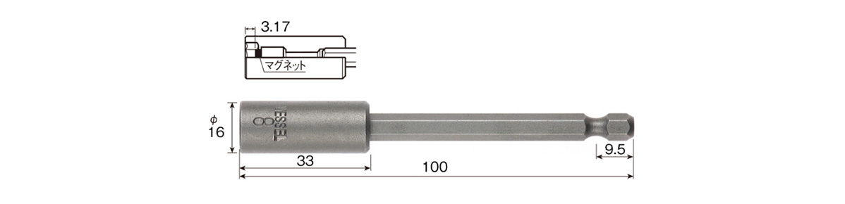 ベッセル サイドマグネットソケットビットMB45S 対辺10×100mm ( MB45S-10-100 ) (株)ベッセル xzDS3pWvNr,  その他道具、工具 - sliming.in