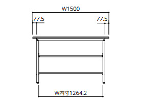 ワークテーブル150シリーズ（固定式 H950mm 中間棚板付き） | 山金工業 