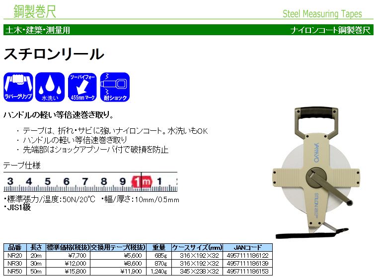 スチロンリール(ナイロンコート鋼製巻尺) | ヤマヨ測定機 | MISUMI(ミスミ)