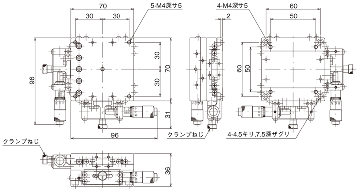 中央精機 ハイグレード Zステージ 70×70 LZ-7042-SR8-2 計測、検査