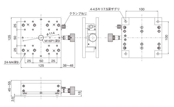 中央精機 ハイグレード Z昇降ステージ 70×70 LV-7042-7