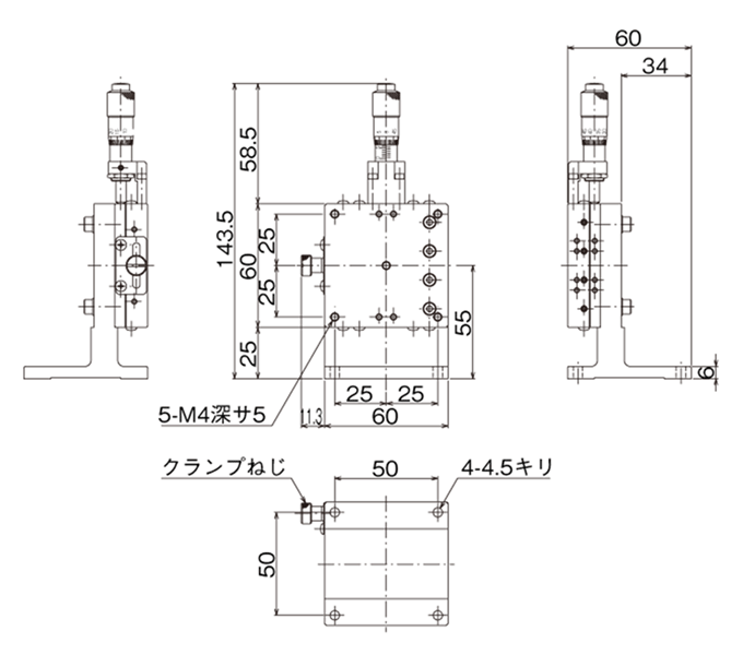 LZ-7042-CR1 | ハイグレードZステージ（手動ステージ） | 中央精機