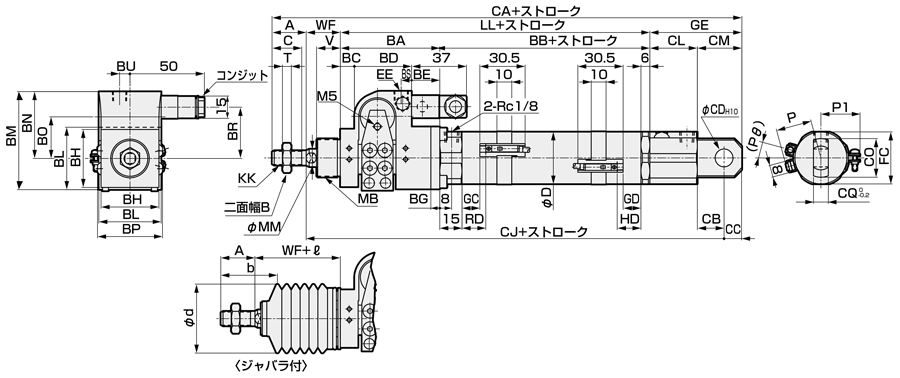 □CKD ブレーキ付シリンダ(セルトップシリンダ)支持金具アリ