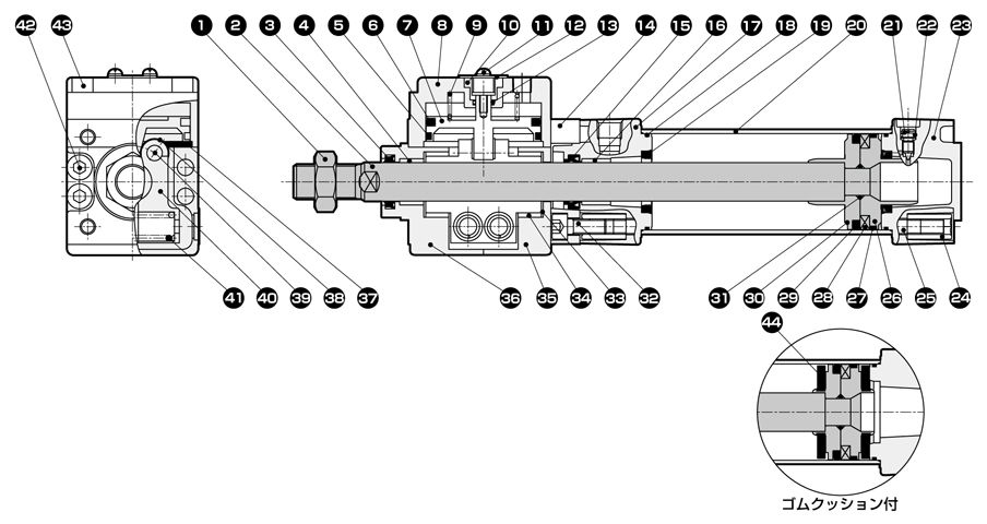 CKD:タイロッドシリンダ 複動・片ロッド形 型式:SCG-CB-50B-400-T3V-T-B1-