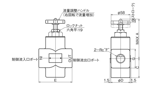 絞り弁・チェック弁付絞り弁 | ダイキン工業（油圧機器） | MISUMI 