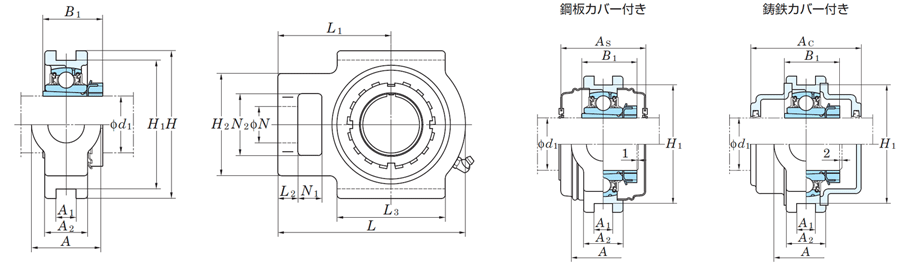 UKT210 | 鋳鉄製テークアップ形ユニット UKT テーパ穴 | ＦＹＨ（日本ピローブロック） | MISUMI-VONA【ミスミ】