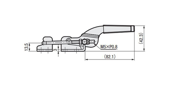 トグルクランプ 引っ張り型フランジベース U型フック GH-431M・GH-431-SS:関連画像