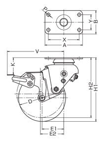 935M-FR125-SUS-2.0MM | ステンレス製キャスター 940M・935M 車輪径100