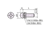 ステンレス セットナベ小ネジ（SW・PW（小）付）/U-0000-S1 外形図_01